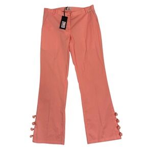 NEW Twinset Scee Coral Pom Pom Detail Crop Pants Trousers Size S Lightweight